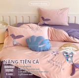  Bộ Chăn Ga Cotton Linen Kids / Cho Bé - Tiên Cá 