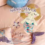  Bộ Chăn Ga Cotton Linen Kids / Cho Bé - Tiên Cá 
