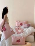  Bộ Chăn Ga Cotton Linen Kids - HEO HỒNG 
