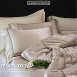  Set Chăn Ga Tencel Tơ Tằm COLOGNE - Kem Đồng 