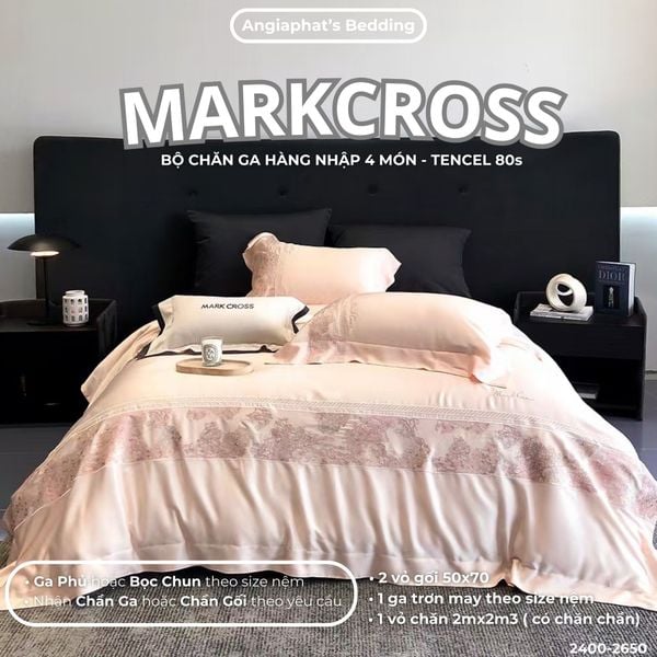  Set Chăn Ga Tencel 80S Thêu Markcross 2025 - Màu 1 
