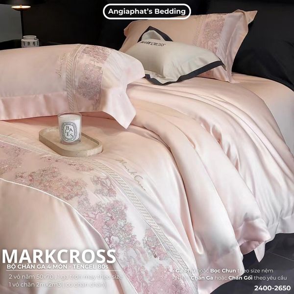  Set Chăn Ga Tencel 80S Thêu Markcross 2025 - Màu 1 