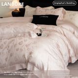  Set Chăn Ga Tencel 80s Dệt Hoa - Lanbore Tulip Hồng 