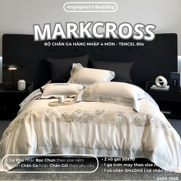  Set Chăn Ga Tencel 80S Thêu Markcross 2025 - Màu 2 