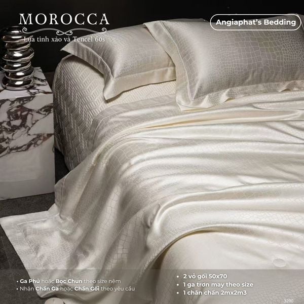  Set Chăn Hè Ga Trần Phủ - Lụa Mix Tencel 60s - Morocca - Màu 2 