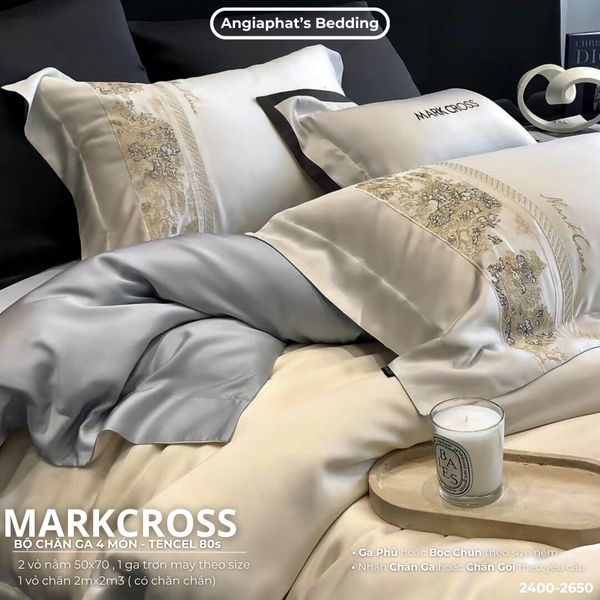  Set Chăn Ga Tencel 80S Thêu Markcross 2025 - Màu 2 