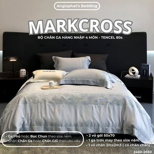 Set Chăn Ga Tencel 80S Thêu Markcross 2025 - Màu 3 