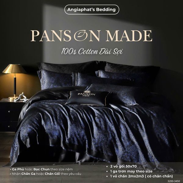  Set Chăn Ga Gấm Dệt Tơ Tằm mix Cotton Úc - PANSON MAZE - Màu 3 