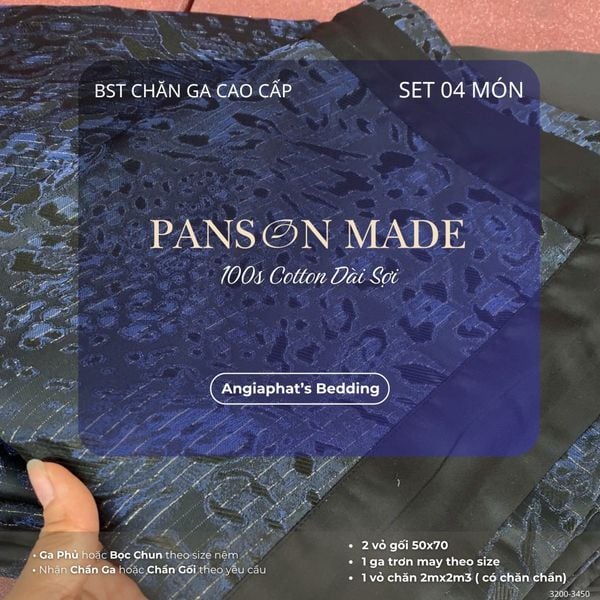  Set Chăn Ga Gấm Dệt Tơ Tằm mix Cotton Úc - PANSON MAZE - Màu 3 