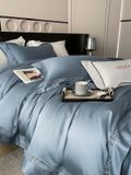  Bộ Chăn Ga Tencel 100s Viền - Xanh Dương 