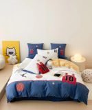  Bộ Chăn Ga Cotton Linen Kids - Bóng Rổ Số 10 