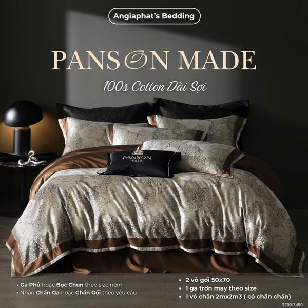  Set Chăn Ga Gấm Dệt Tơ Tằm mix Cotton Úc - PANSON MAZE - Màu 4 