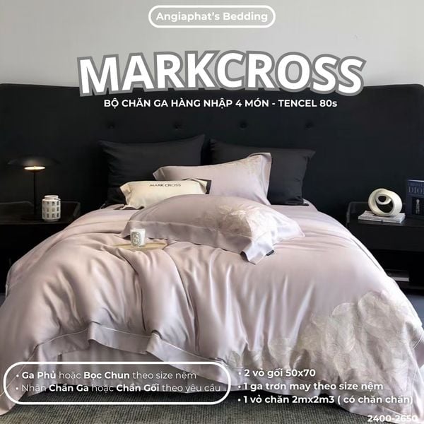  Set Chăn Ga Tencel 80S Thêu Markcross 2025 - Màu 4 