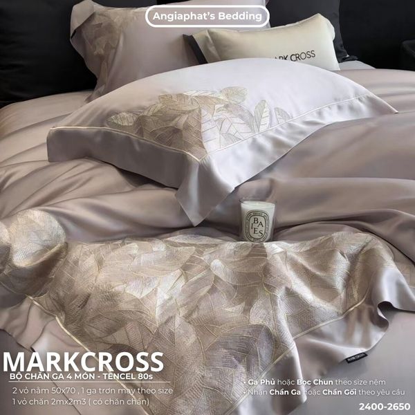  Set Chăn Ga Tencel 80S Thêu Markcross 2025 - Màu 4 