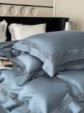  Bộ Chăn Ga Tencel 100s Viền - Xanh Dương 