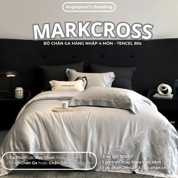  Set Chăn Ga Tencel 80S Thêu Markcross 2025 - Màu 6 