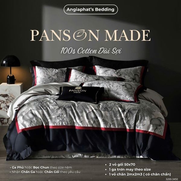  Set Chăn Ga Gấm Dệt Tơ Tằm mix Cotton Úc - PANSON MAZE - Màu 5 