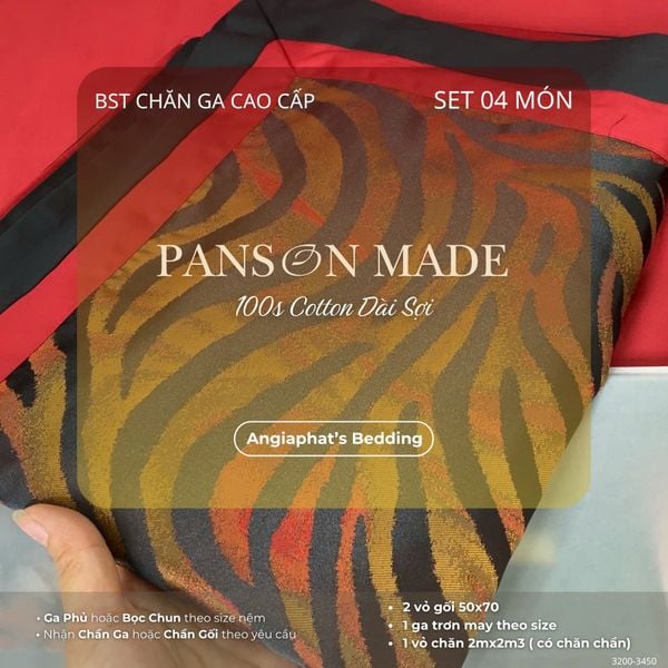  Set Chăn Ga Gấm Dệt Tơ Tằm mix Cotton Úc - PANSON MAZE - Màu 6 