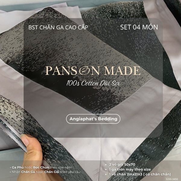  Set Chăn Ga Gấm Dệt Tơ Tằm mix Cotton Úc - PANSON MAZE - Màu 7 