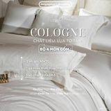  Set Chăn Ga GẤM TƠ TẰM - COLOGNE - MÀU TRẮNG 