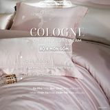 Set Chăn Ga GẤM TƠ TẰM - COLOGNE - MÀU HỒNG 