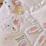  Bộ Vỏ Chăn Ga Gối Trẻ Em - Cotton Linen Kids - Thỏ Bèo Hồng 