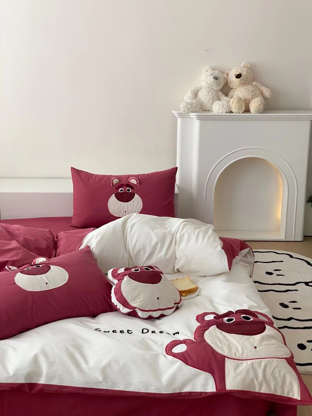  Bộ Chăn Ga Cotton Linen Kids - Gấu Đỏ 