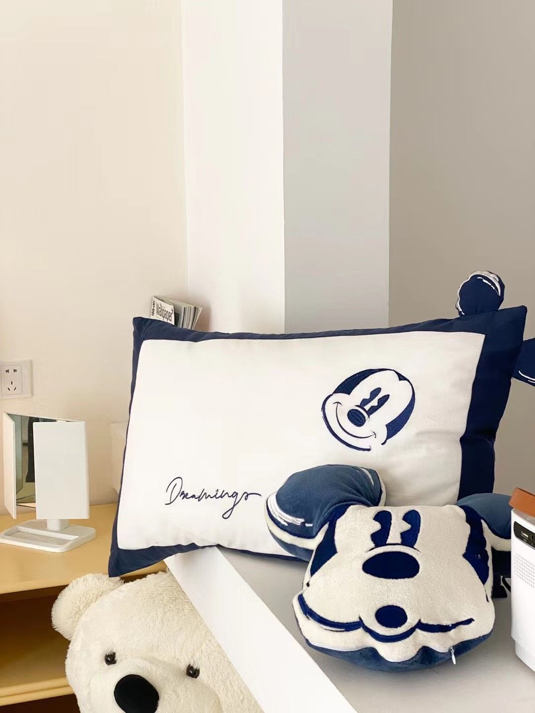  Bộ Vỏ Chăn Ga Gối Trẻ Em - Cotton Linen Kids -  Mickey Xanh Dương 