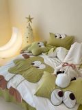  Bộ Chăn Ga Cotton Linen Kids - SAO XANH 