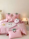  Bộ Chăn Ga Cotton Linen Kids - DÂU TÂY 