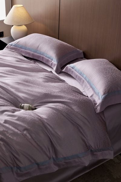  Set Chăn Ga Tencel 120s Markcross Dệt Vân Chìm - Màu Tím 