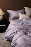  Set Chăn Ga Tencel 120s Markcross Dệt Vân Chìm - Màu Tím 