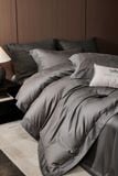  Set Chăn Ga Tencel 120s Markcross Dệt Vân Chìm - Màu Ghi ĐEN 