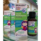 Bổ Sung Multivitamin Vitamin Nhóm B Brauer Baby & Kids Liquid Multivitamin for Infants 0+ 45ml