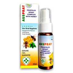 Xịt Họng Keo Ong Auspray Propolis Spray Complex With Honey Giảm Viêm Họng Lọ 25ml