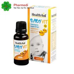 Vitamin Tổng Hợp Cho Trẻ Sơ Sinh Và Trẻ Nhỏ BabyVit Multivitamin Liquid Drops HealthAid – Hương Vị cam