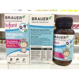 Brauer Baby Infant Probiotic Powder 0-9 Tháng Tuổi Điều Hòa Cân Bằng Hệ Vi Sinh Đường Ruột Lọ 60Gr