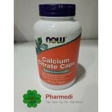 Bổ Sung Canxi NOW Foods USA Calcium Citrate Caps 120 Viên