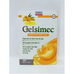 GELSIMEC – Hỗ trợ giảm các triệu chứng viêm loét dạ dày, tá tràng - Hộp 20 gói