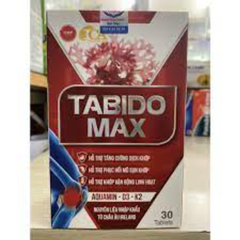 Tabidomax - Hỗ Trợ Tăng Cường Dịch Khớp, Phục Hồi Mô Sụn Khớp, Giúp Làm Trơn Ổ Khớp Hộp 30 Viên