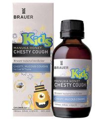 Siro Giảm Ho Brauer Kids Manuka Honey Chesty Cough 100ml (Úc) 2 - 12 Tuổi