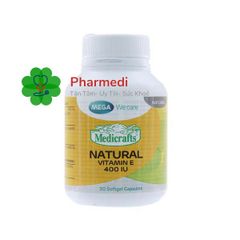 Viên uống Medicrafts Natural Vitamin E 400 IU lọ 30 viên