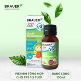 Siro Bổ Sung Vitamin Brauer Baby & Kids Liquid Multivitamin Toddlers Cho Trẻ Từ 1 - 3 Tuổi (100ml)