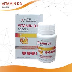 Vitamin D3 1000IU Ultra Nature (90 viên) Chắc Khỏe Xương – Tăng Cường Miễn Dịch