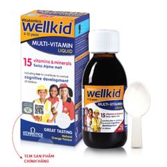 Siro Bổ Wellkid Multi-Vitamin Liquid Vitabiotics Hỗ Trợ Nâng Cao Sức Đề Kháng Chai 150ml