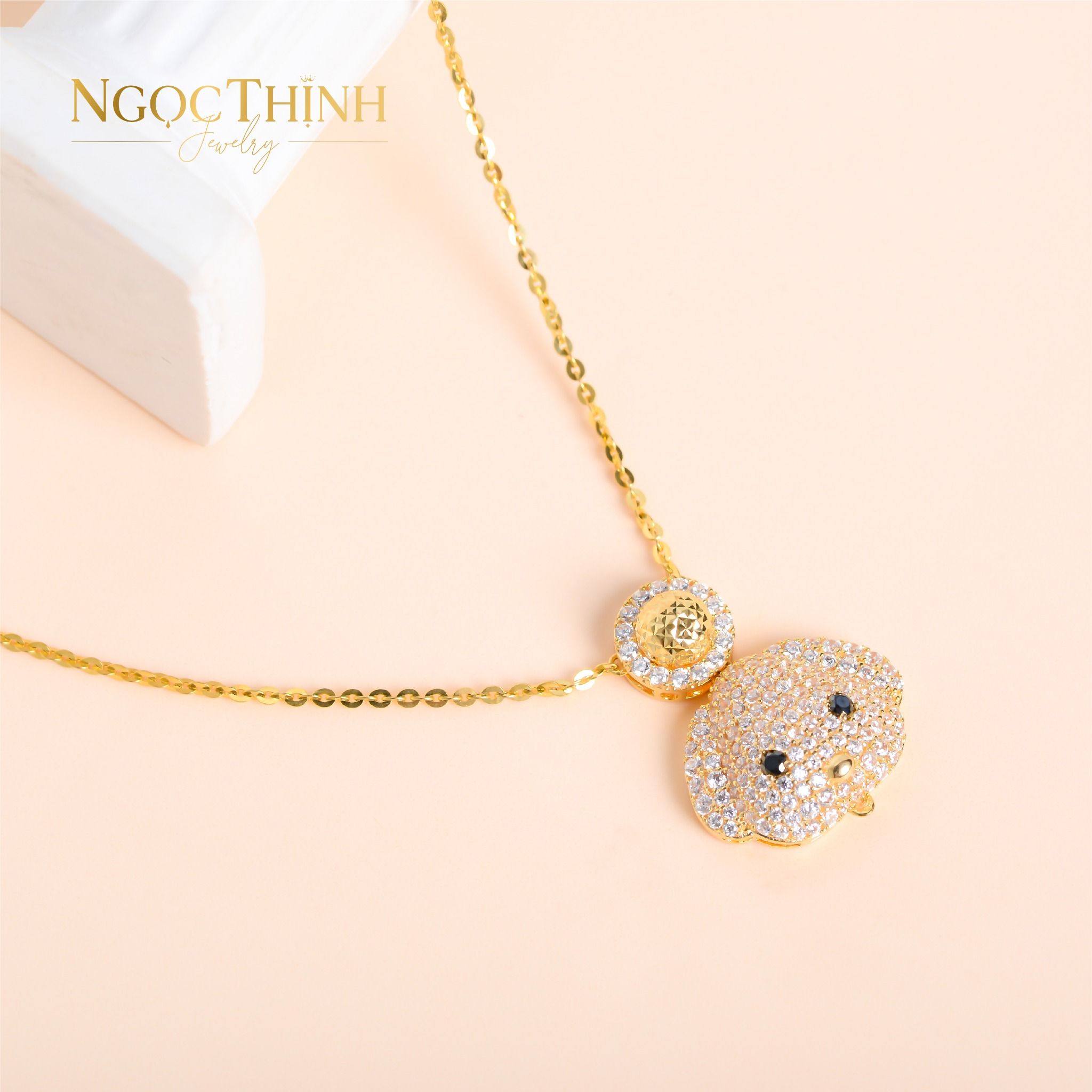 Dây chuyền liền mặt đính đá Cz