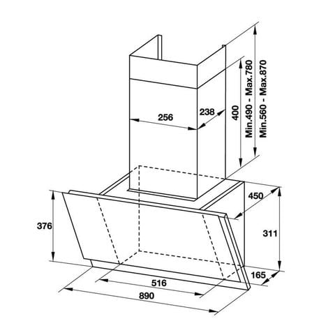 Hút mùi áp tường Hafele HH-WVS90A 533.86.003
