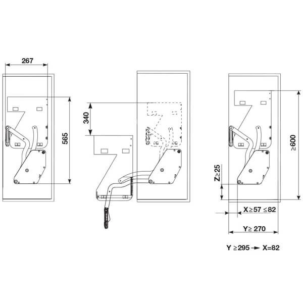 Giá bát nâng hạ Hafele 504.68.923