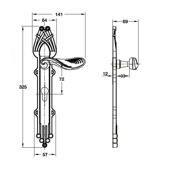 Khóa cửa CASSINA HAFELE 901.98.951