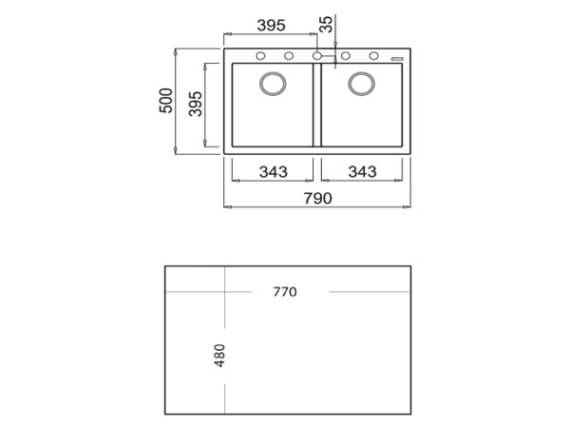 Chậu rửa bát Teka FORSQUARE 2B 790